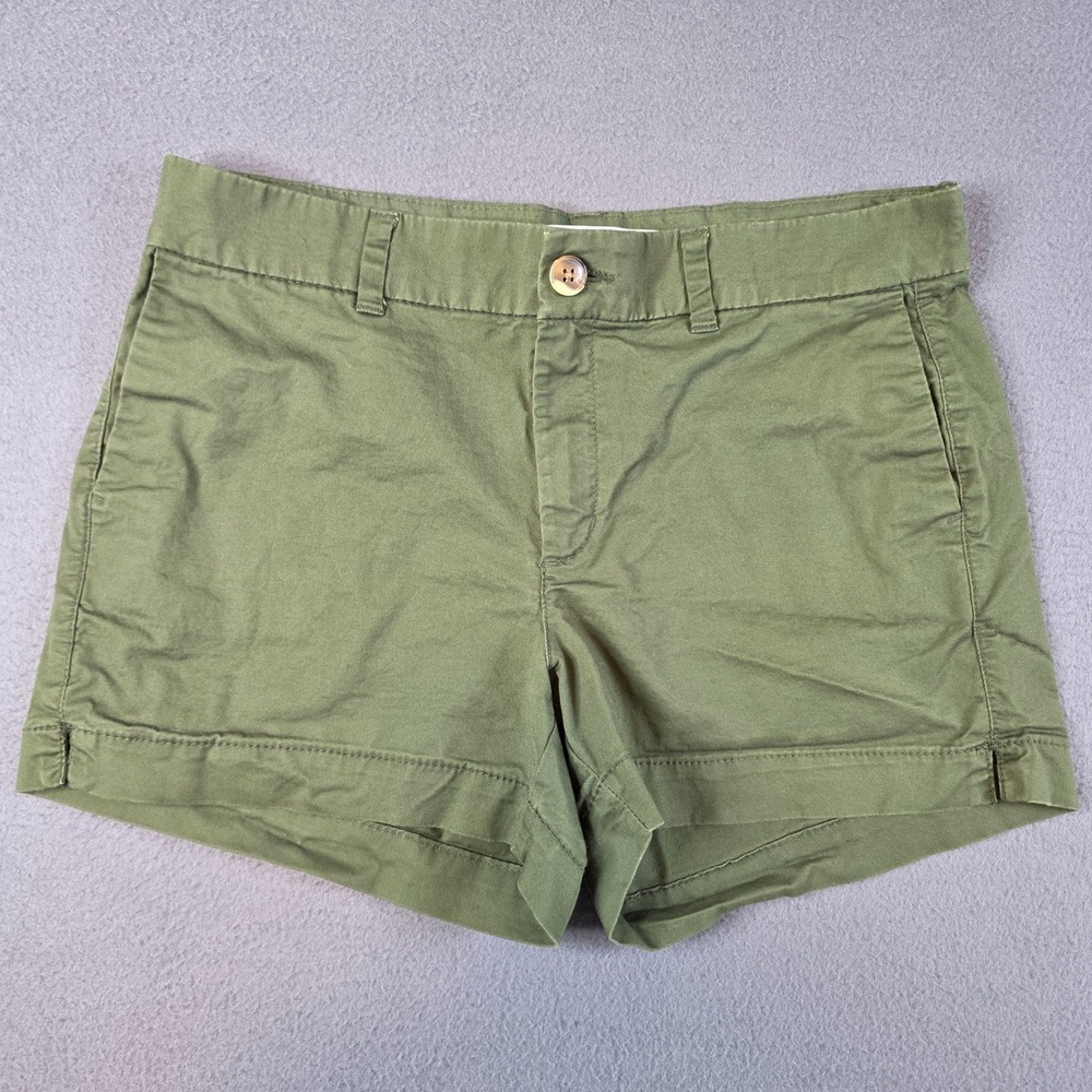 Old Navy Everyday Short Women 8 Green Chino Mid Rise Stretch